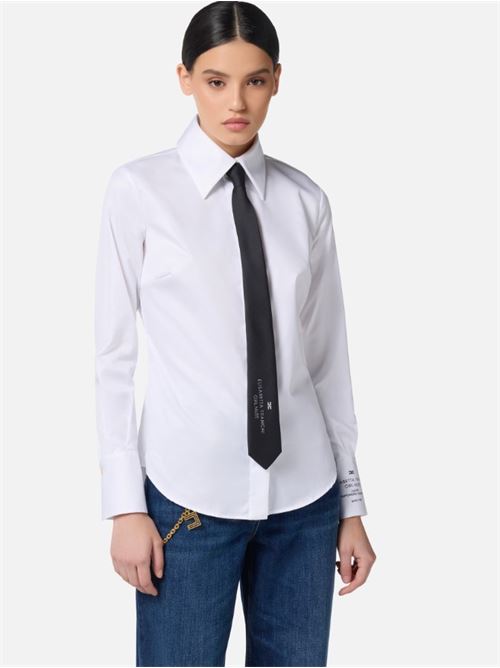 Camicia in popeline di cotone con logo ELISABETTA FRANCHI | CA11556E2.100